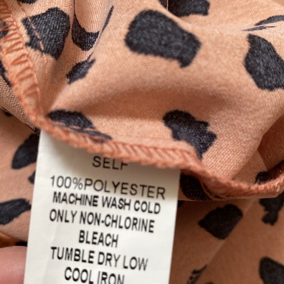 Papermoon Claudia Ruched Sleeve Blouse Coral and black size small top - Picture 6 of 7